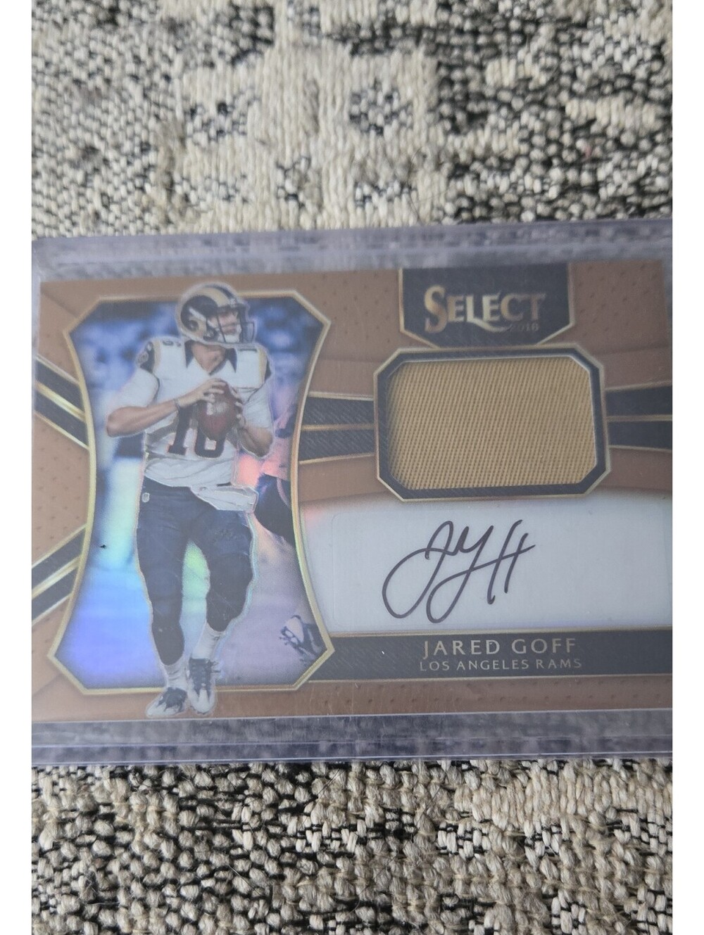 2016 Panini Select - Rookie Autographed Materials Jared Goff #RM-JG Copper Prizm